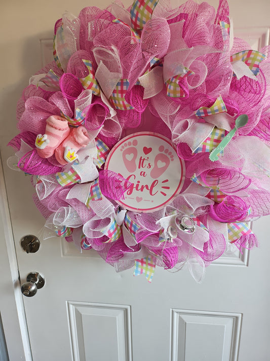 It's a girl baby wreath