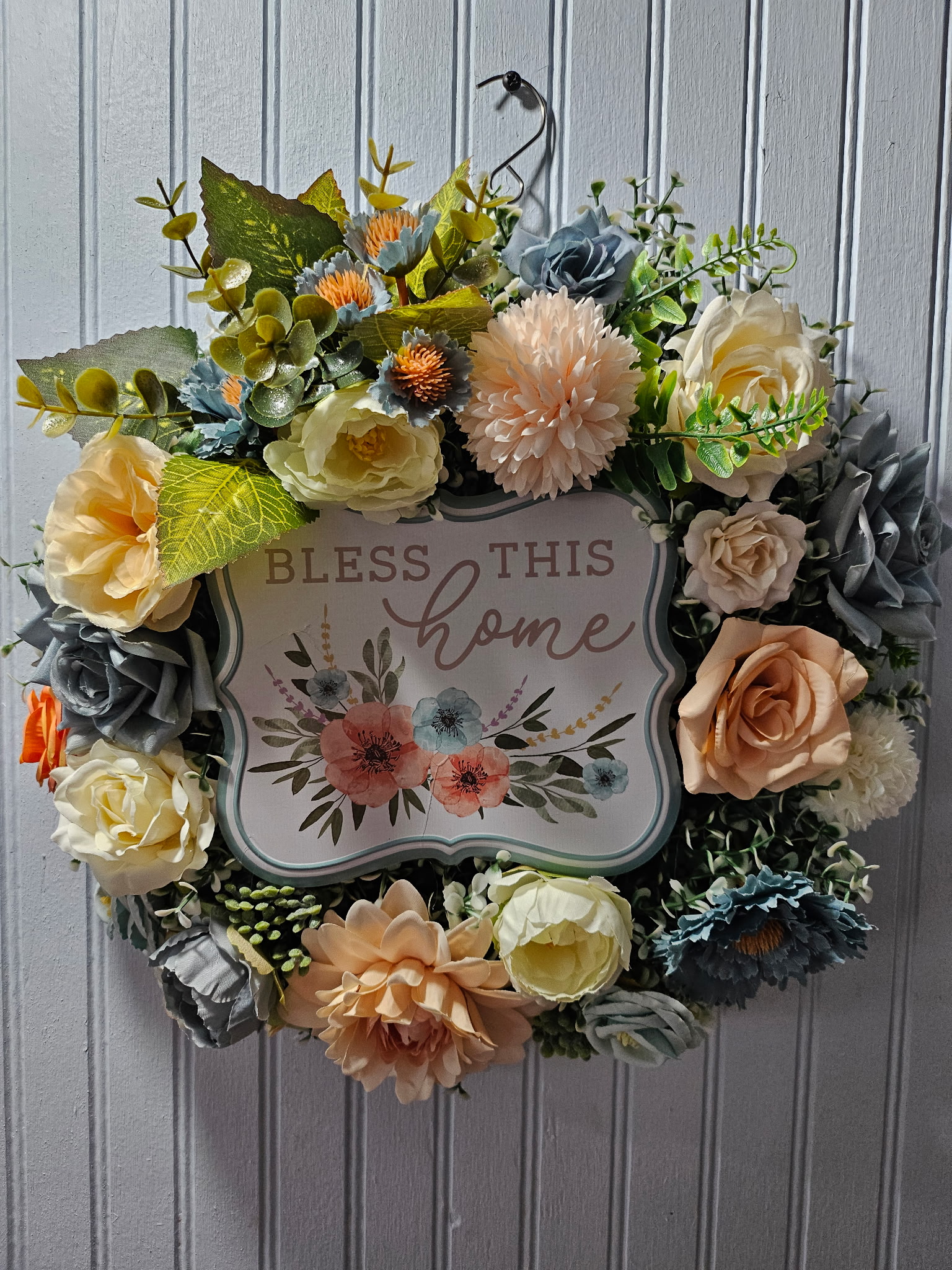 Bless This Home Floral Wreath