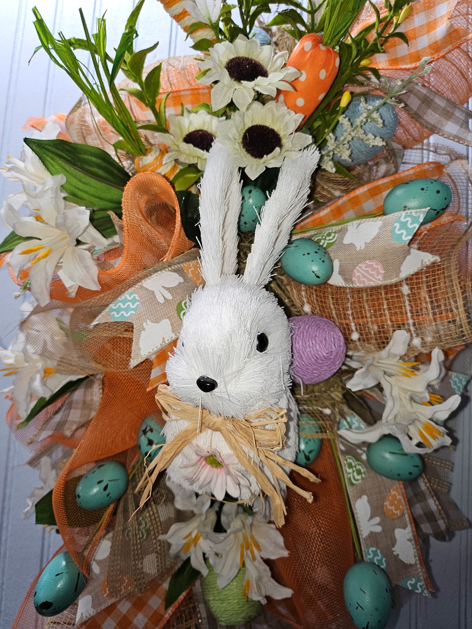 Bunny Swag with Florals, Greenery, and Easter Eggs image 2
