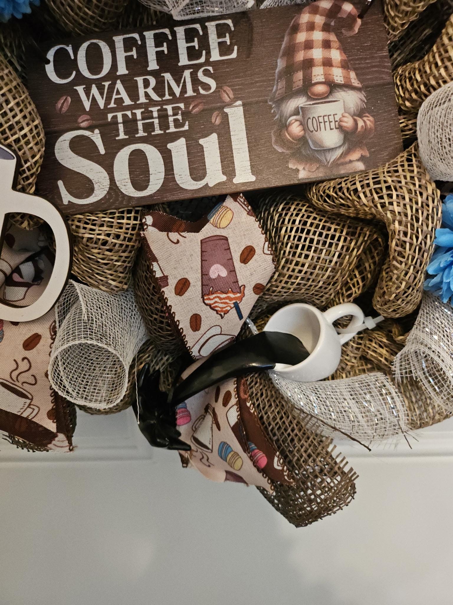 Coffee Warms the Soul Gnome Wreath image 2