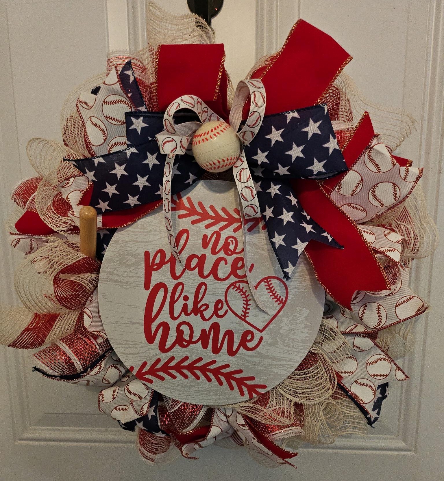 No Place Like Home Baseball Wreath