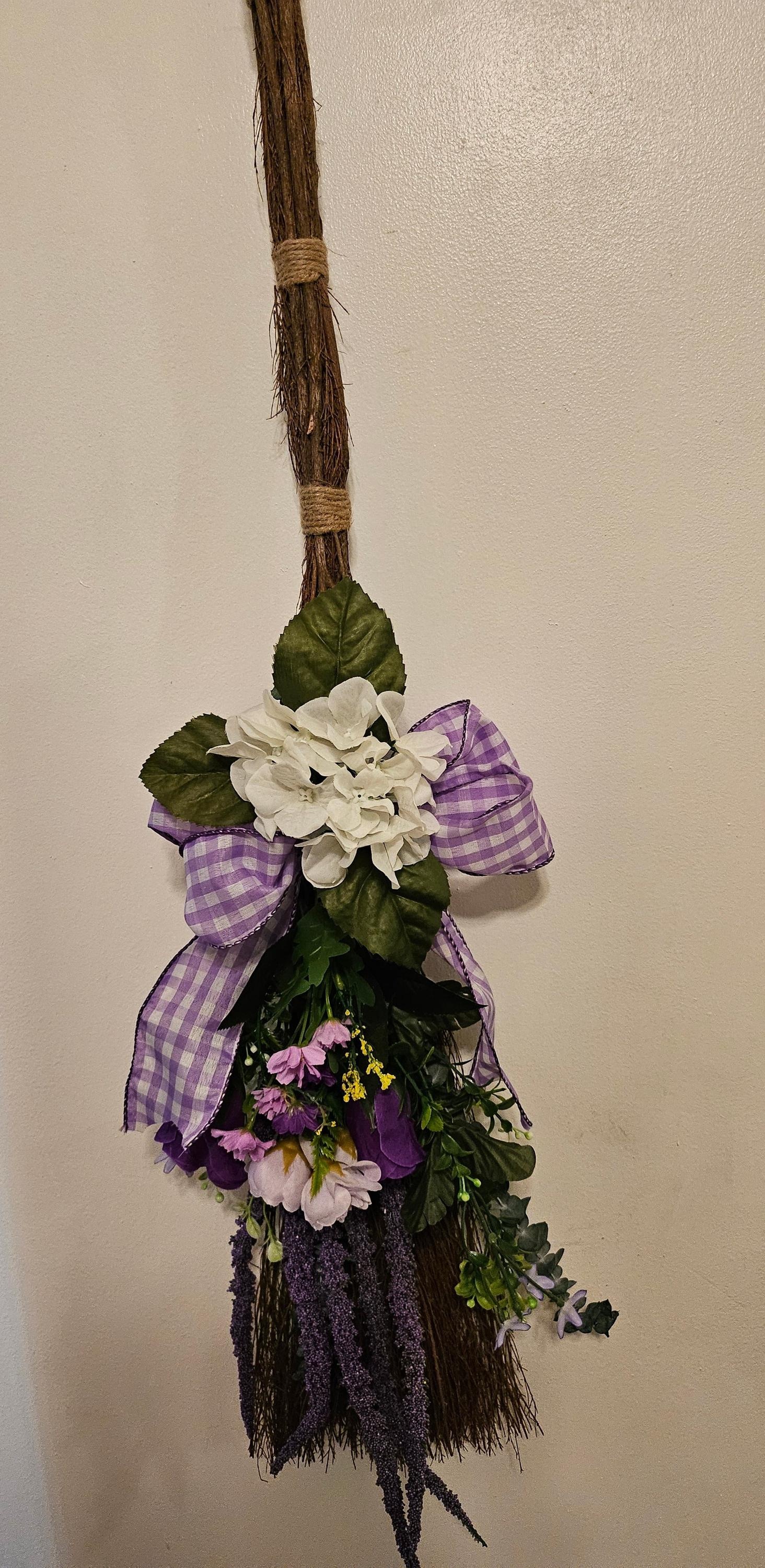 Lavender Broom Door Swag