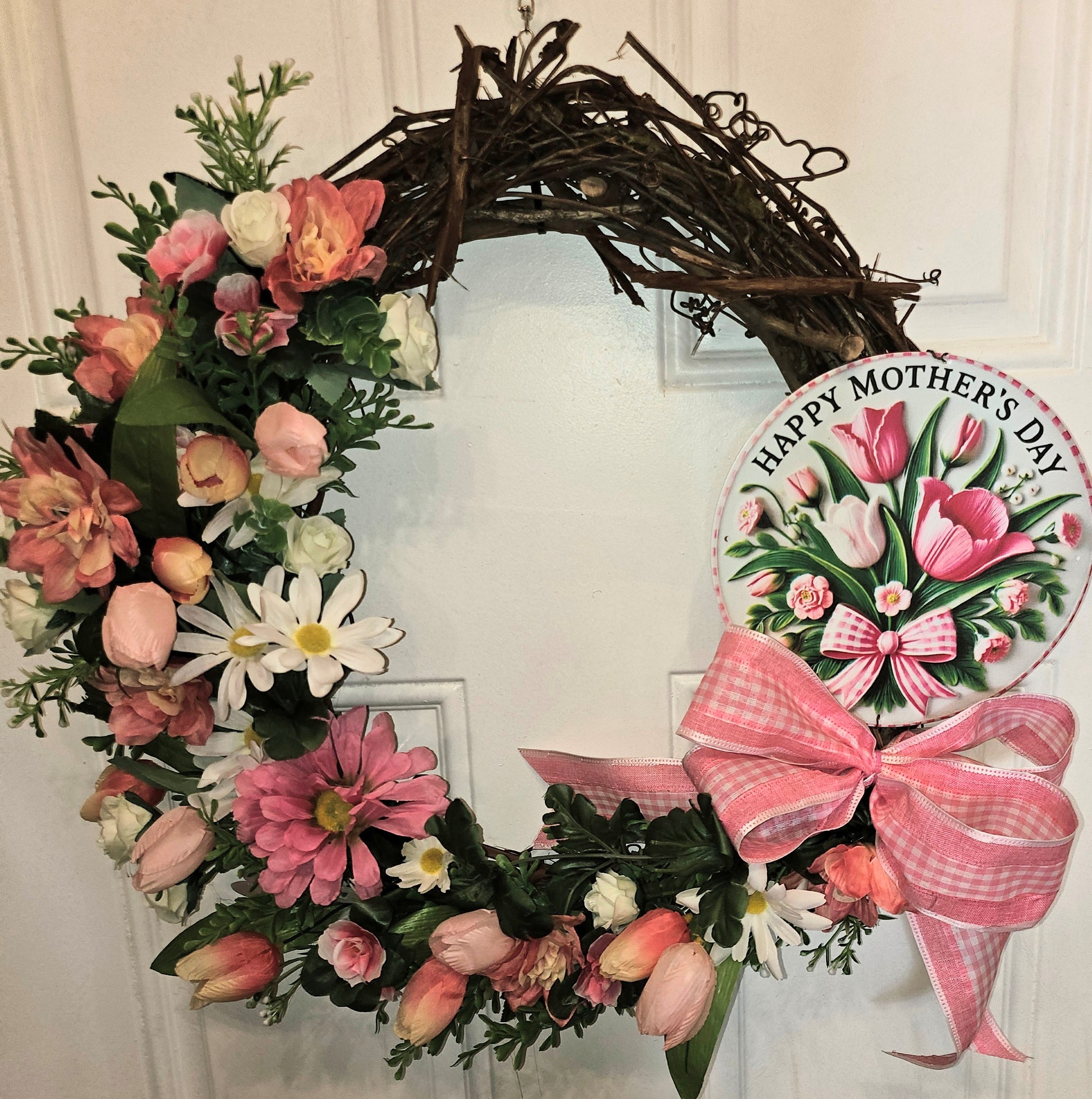 Happy Mother's Day Floral Wreath