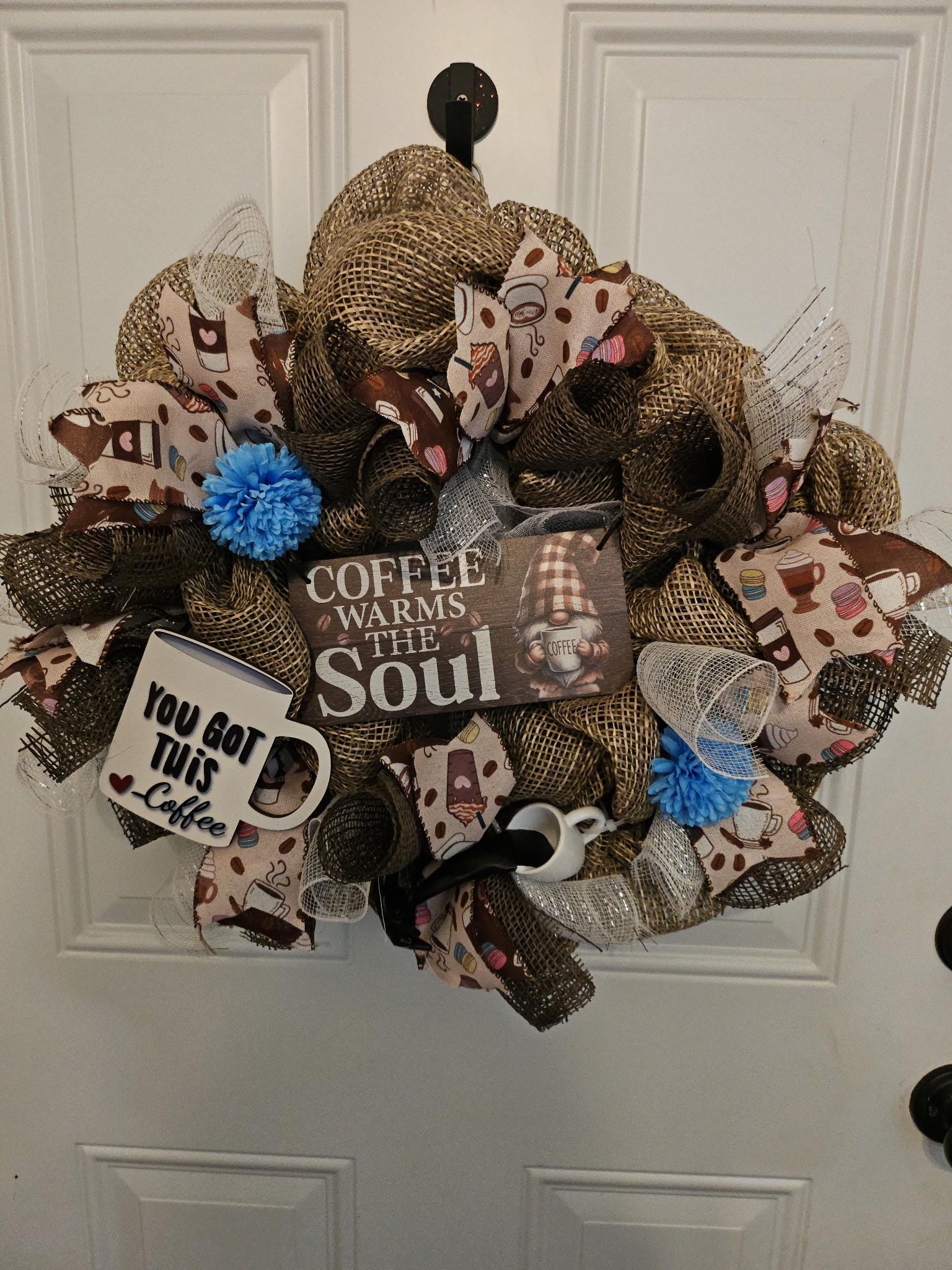 Coffee Warms the Soul Gnome Wreath