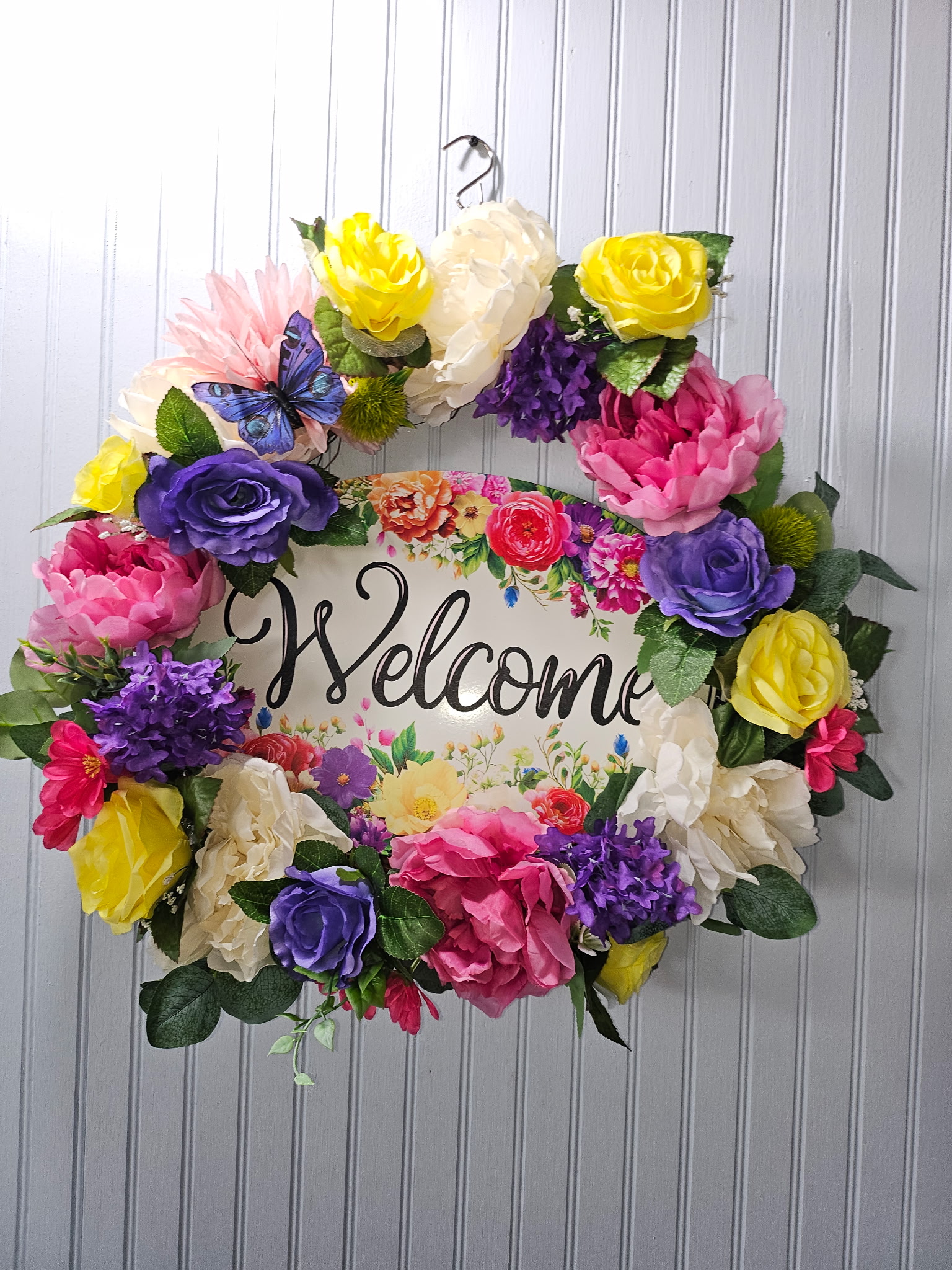 Spring Floral Welcome Wreath