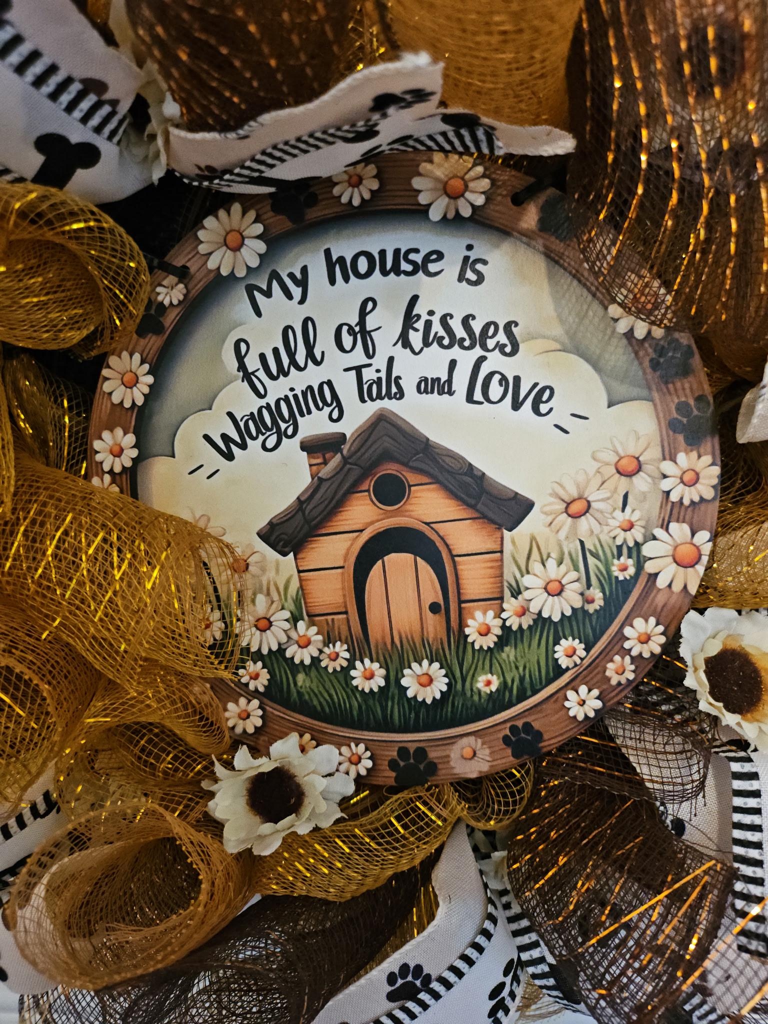 Dog Lover Wreath with Paw Print Ribbons image 2