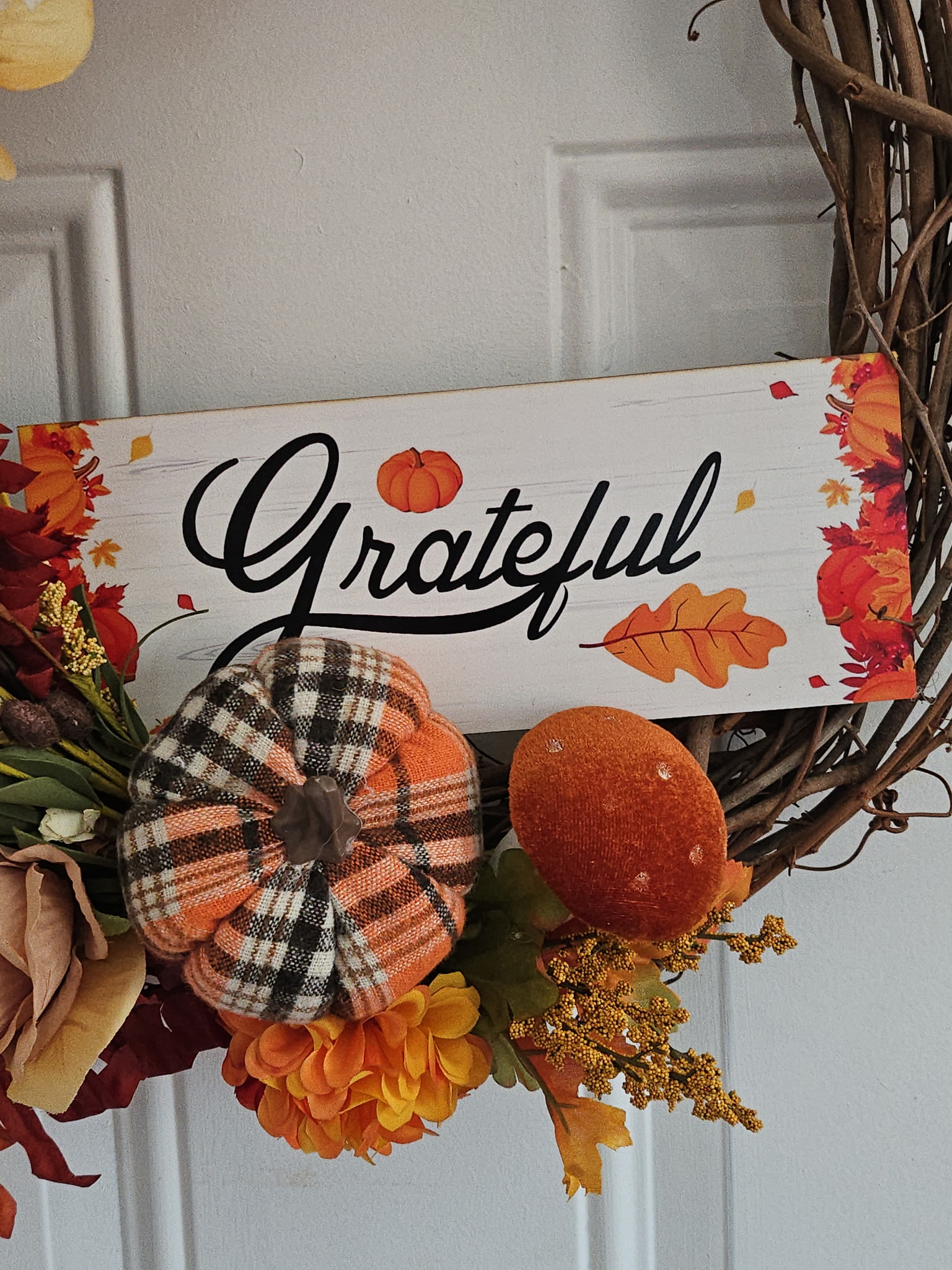 Grateful Harvest Grapevine Wreath image 3